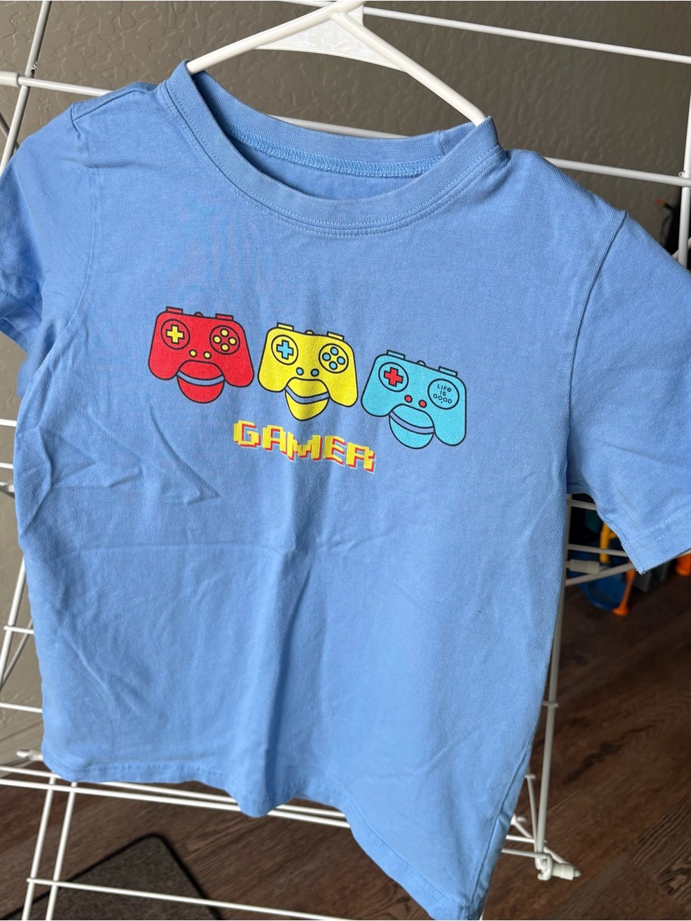Life Is Good Light Blue Kids 'Gamer' Controller Tee